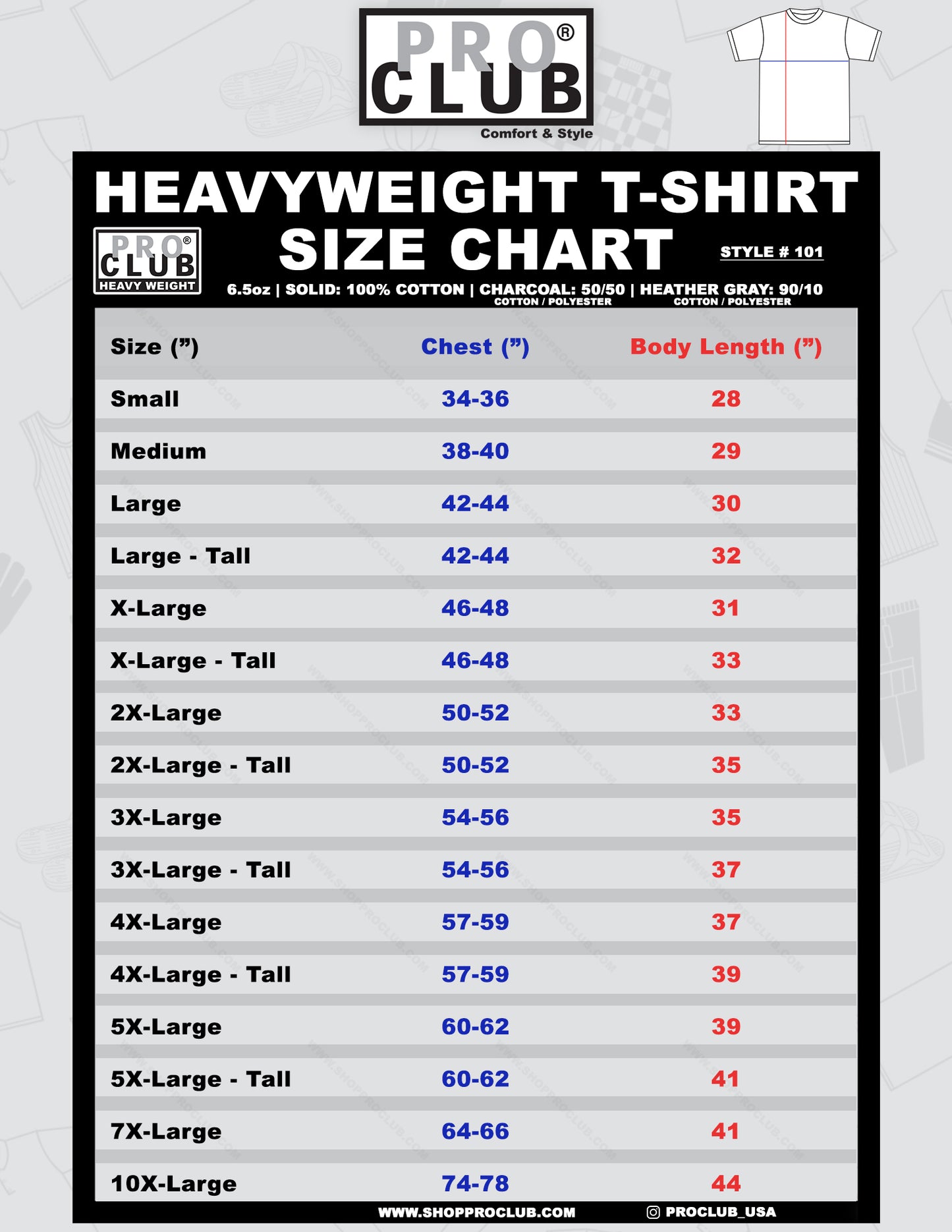 Pro Club Men's Heavyweight Cotton Long Sleeve Crew Neck T-Shirt