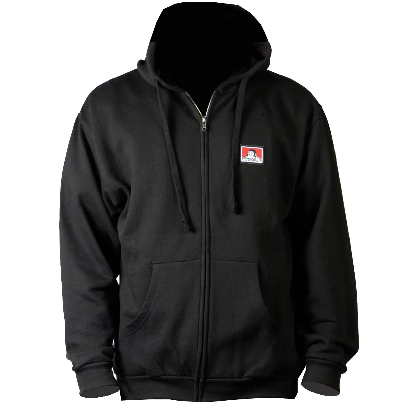 Hooded Full Zip Up Sweatshirt - Black