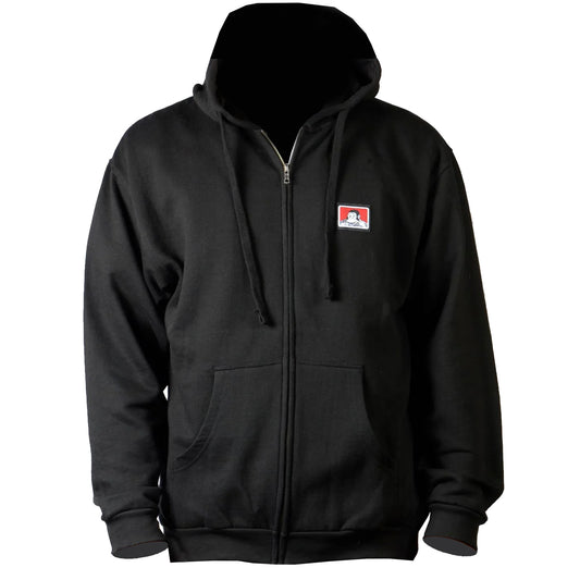 Hooded Full Zip Up Sweatshirt - Black