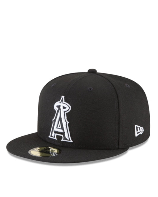 Los Angeles Angels Black and White Basic 59FIFTY Fitted