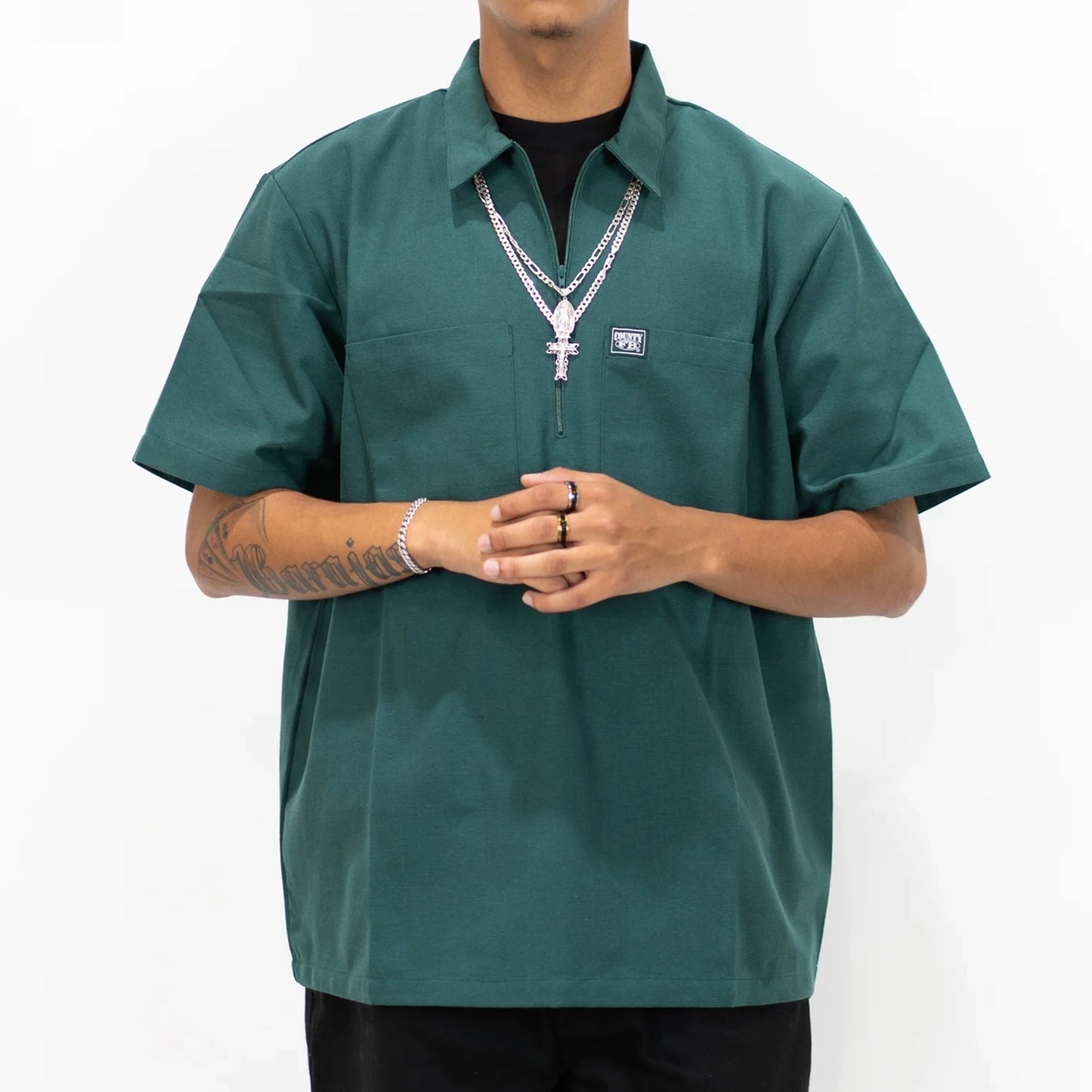 FB County Solid Short Sleeve Zip Shirt