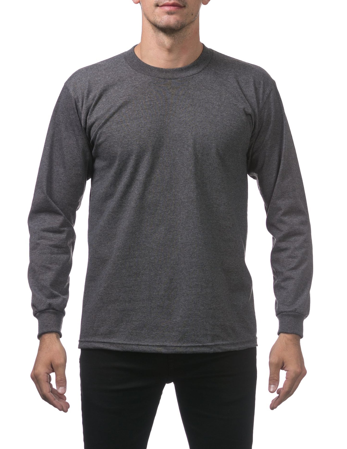 Pro Club Men's Heavyweight Cotton Long Sleeve Crew Neck T-Shirt