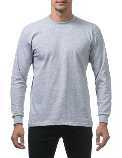 Pro Club Men's Heavyweight Cotton Long Sleeve Crew Neck T-Shirt